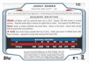 2014 Bowman - Hometown #143 Jonny Gomes Back