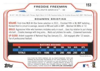 2014 Bowman - Hometown #153 Freddie Freeman Back