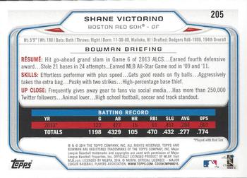 2014 Bowman - Hometown #205 Shane Victorino Back