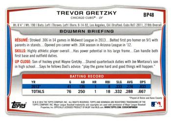 2014 Bowman - Prospects Hometown #BP48 Trevor Gretzky Back