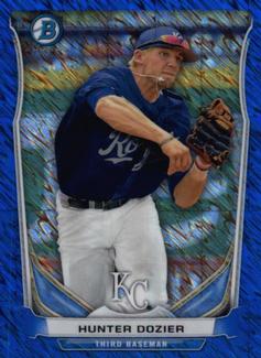 2014 Bowman - Chrome Bowman Scout Top 5 Mini Blue Refractors #BM-KCR5 Hunter Dozier Front