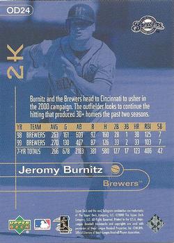 2000 Topps / Fleer / Upper Deck / Pacific Opening Day 2K #OD24 Jeromy Burnitz Back