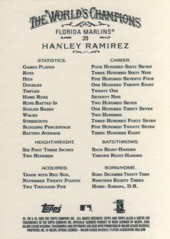 2009 Topps Allen & Ginter #39 Hanley Ramirez Back