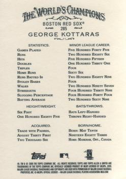 2009 Topps Allen & Ginter #285 George Kottaras Back