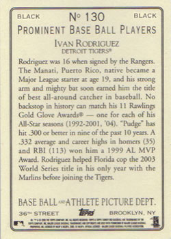 2005 Topps Turkey Red - Black #130 Ivan Rodriguez Back