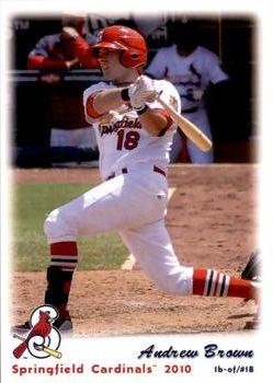 2010 Grandstand Springfield Cardinals #NNO Andrew Brown Front