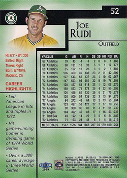 1999 Sports Illustrated Greats of the Game #52 Joe Rudi Back