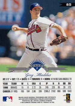 1997 Leaf #85 Greg Maddux Back