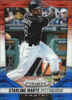 2014 Panini Prizm - Prizms Red White and Blue Pulsar #2 Starling Marte Front