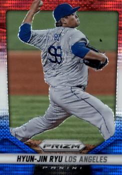 2014 Panini Prizm - Prizms Red White and Blue Pulsar #27 Hyun-Jin Ryu Front