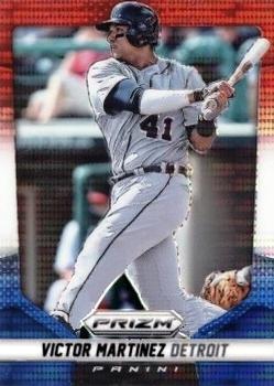 2014 Panini Prizm - Prizms Red White and Blue Pulsar #37 Victor Martinez Front
