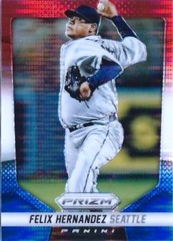 2014 Panini Prizm - Prizms Red White and Blue Pulsar #40 Felix Hernandez Front