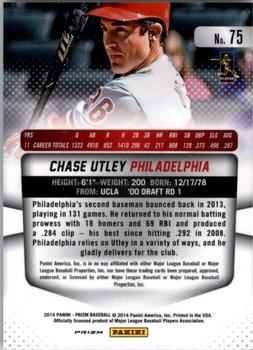 2014 Panini Prizm - Prizms Red White and Blue Pulsar #75 Chase Utley Back