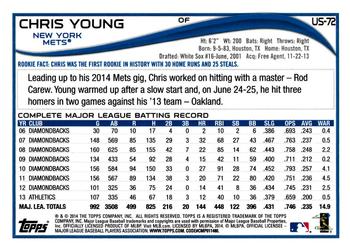 2014 Topps Update #US-72 Chris Young Back