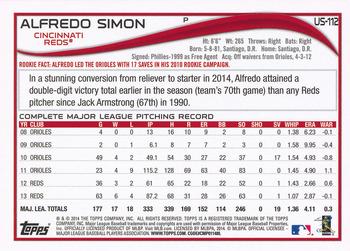 2014 Topps Update #US-112 Alfredo Simon Back