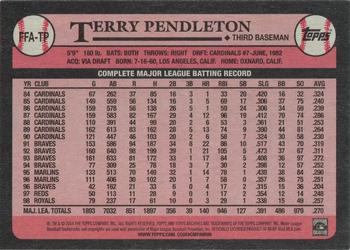 2014 Topps Archives - Fan Favorite Autographs #FFA-TP Terry Pendleton Back