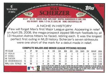 2009 Topps Chrome #69 Max Scherzer Back