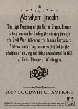 2009 Upper Deck Goodwin Champions #16 Abraham Lincoln Back
