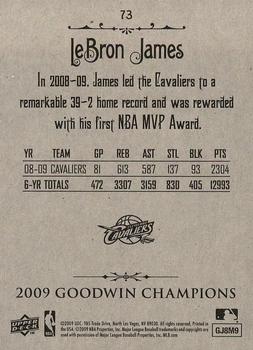 2009 Upper Deck Goodwin Champions #73 LeBron James Back