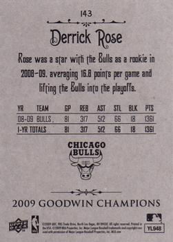 2009 Upper Deck Goodwin Champions #143 Derrick Rose Back