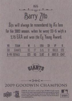 2009 Upper Deck Goodwin Champions #165 Barry Zito Back