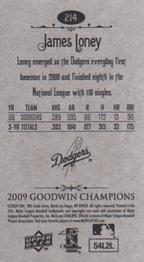 2009 Upper Deck Goodwin Champions - Mini #214 James Loney Back