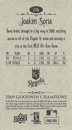 2009 Upper Deck Goodwin Champions - Mini #216 Joakim Soria Back