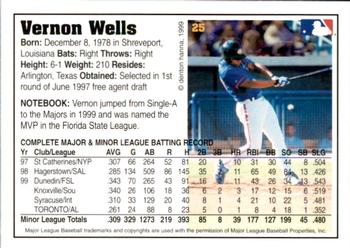 1999 Arizona Fall League Prospects #25 Vernon Wells Back