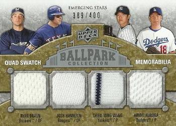 2009 Upper Deck Ballpark Collection #239 Ryan Braun / Josh Hamilton / Chien-Ming Wang / Hiroki Kuroda Front