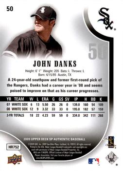 2009 SP Authentic #50 John Danks Back