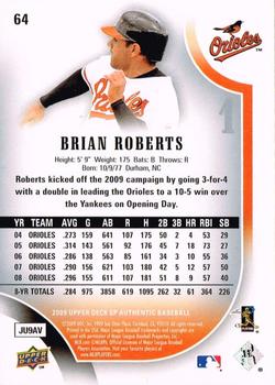 2009 SP Authentic #64 Brian Roberts Back