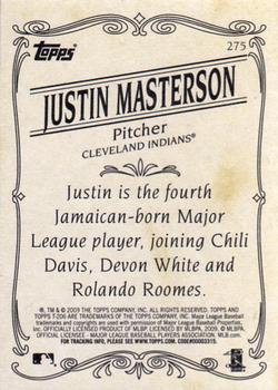 2009 Topps 206 #275 Justin Masterson Back