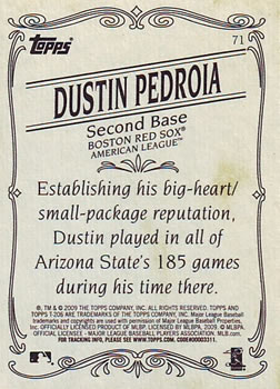 2009 Topps 206 #71 Dustin Pedroia Back