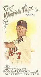 2014 Topps Allen & Ginter - Mini A & G Back #199 Joe Mauer Front