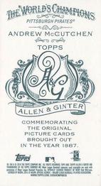 2014 Topps Allen & Ginter - Mini No Card Number #NNO Andrew McCutchen Back