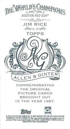 2014 Topps Allen & Ginter - Mini No Card Number #NNO Jim Rice Back