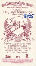 2014 Topps Allen & Ginter - Mini Flag Back #317 Paul Goldschmidt Back