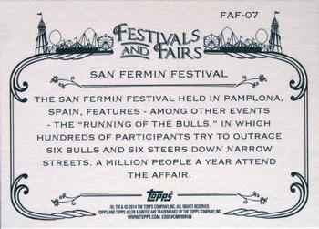 2014 Topps Allen & Ginter - Festivals & Fairs #FAF-07 San Fermin Festival Back