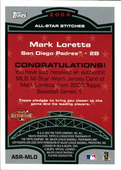 2005 Topps - All-Star Stitches Relics #ASR-MLO Mark Loretta Back