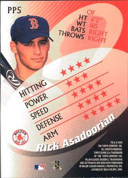 2000 Topps Stars - Pre-Production Samples #PP5 Rick Asadoorian Back