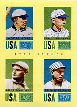 2014 Panini Golden Age - Star Stamps #2 Eddie Plank / Rube Waddell / Addie Joss / Lefty Williams Front
