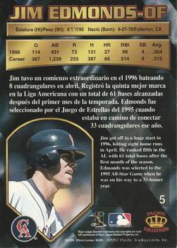 1997 Pacific Crown Collection #5 Jim Edmonds Back