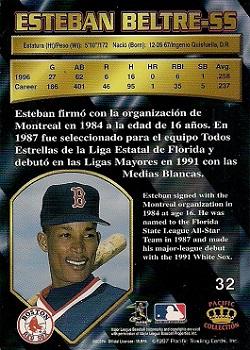 1997 Pacific Crown Collection #32 Esteban Beltre Back