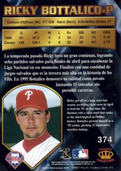 1997 Pacific Crown Collection #374 Ricky Bottalico Back