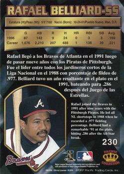 1997 Pacific Crown Collection #230 Rafael Belliard Back