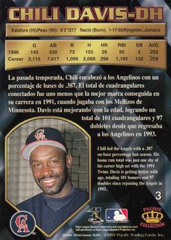 1997 Pacific Crown Collection #3 Chili Davis Back