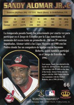 1997 Pacific Crown Collection #66 Sandy Alomar Jr. Back