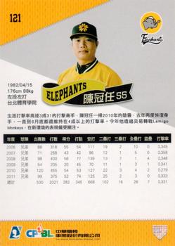 2011 CPBL #121 Kuan-Jen Chen Back