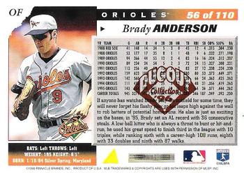 1996 Score - Dugout Collection Artist's Proofs (Series Two) #56 Brady Anderson Back