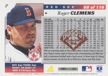 1996 Score - Dugout Collection Artist's Proofs (Series Two) #58 Roger Clemens Back